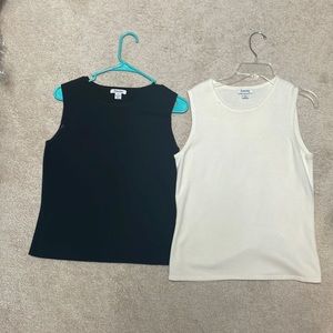 Lot of 2 sleeve less sweaters Hampshire black and winter white Sz. S